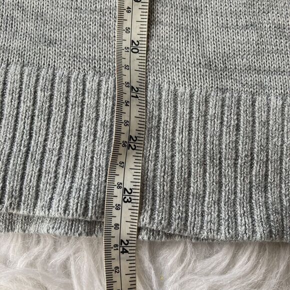Ann Taylor LOFT Sweater Sz S Metallic Gray Sparkle Holiday Bell Sleeve Casual - Picture 8 of 9